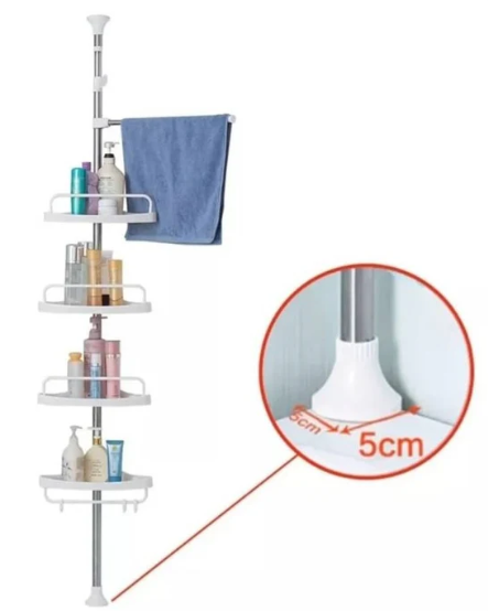 Organizador de Baño Esquinero Telescópico 4 Estantes - Acero Inoxidable | LYSO
