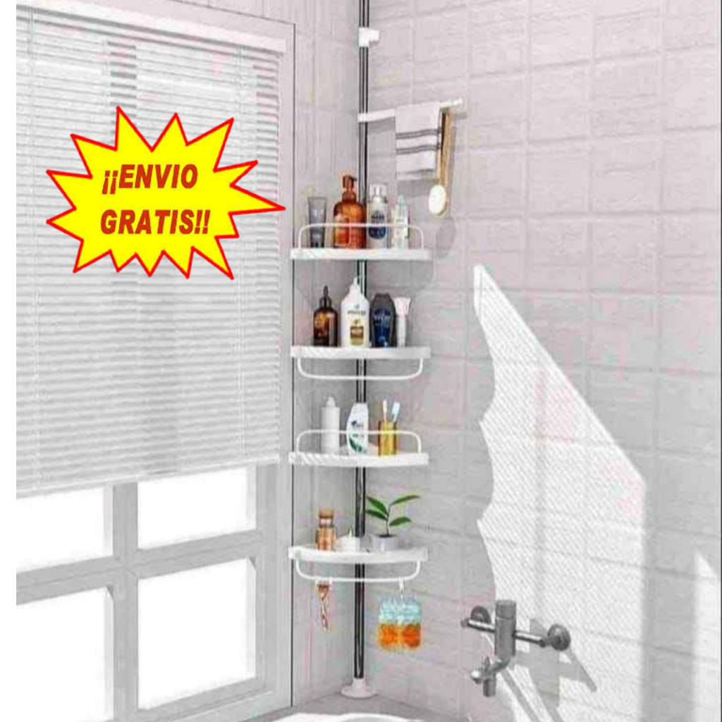 Organizador de Baño Esquinero Telescópico 4 Estantes - Acero Inoxidable | LYSO