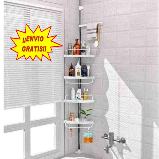 Organizador de Baño Esquinero Telescópico 4 Estantes - Acero Inoxidable | LYSO