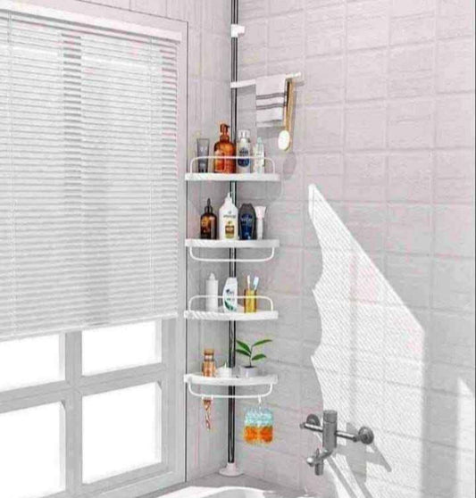 Organizador de Baño Esquinero Telescópico 4 Estantes - Acero Inoxidable | LYSO