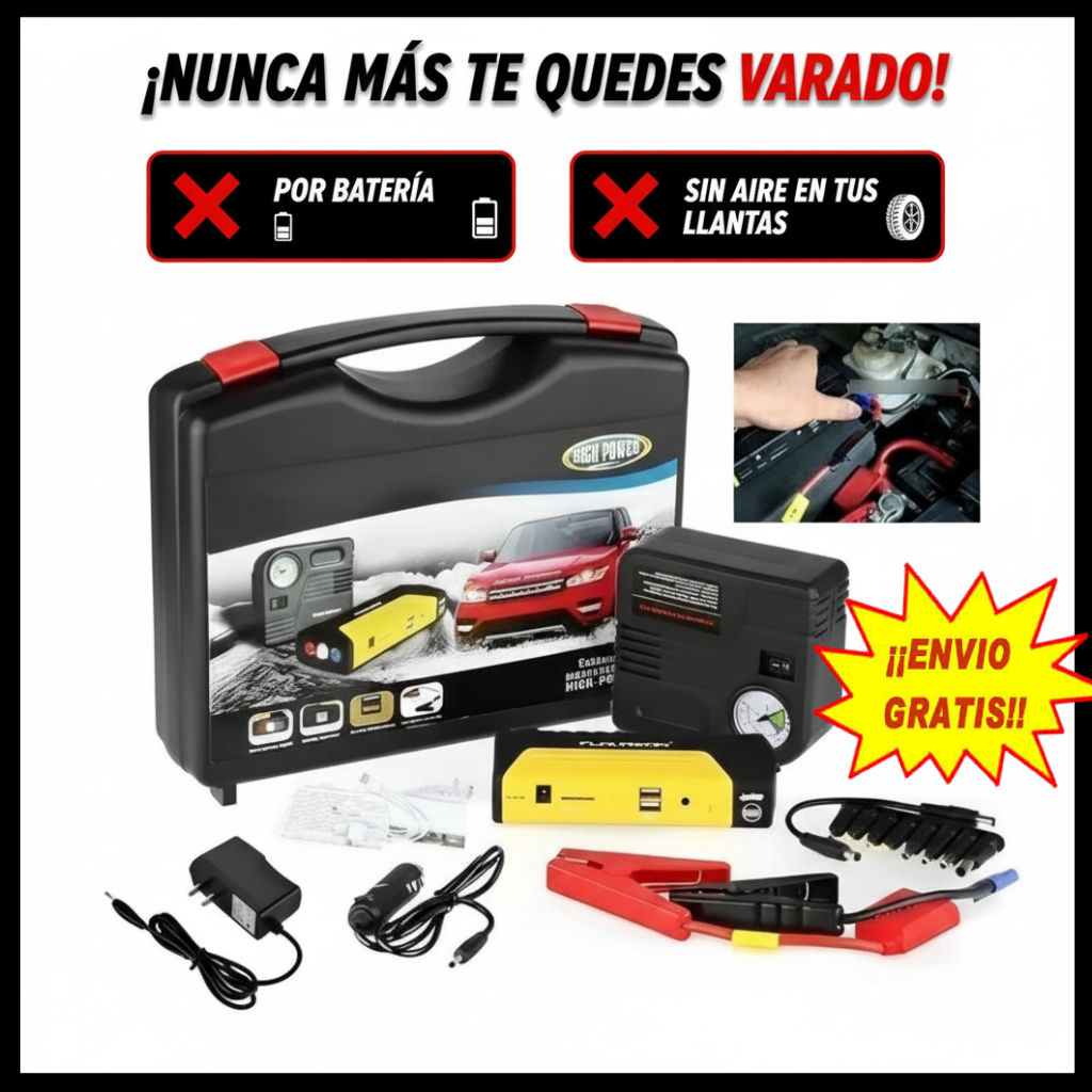 Arrancador de Baterías Portátil - Multifuncional