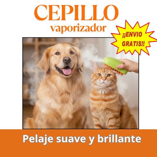 Cepillo de Vapor para Gatos Perros-Limpieza y Masaje