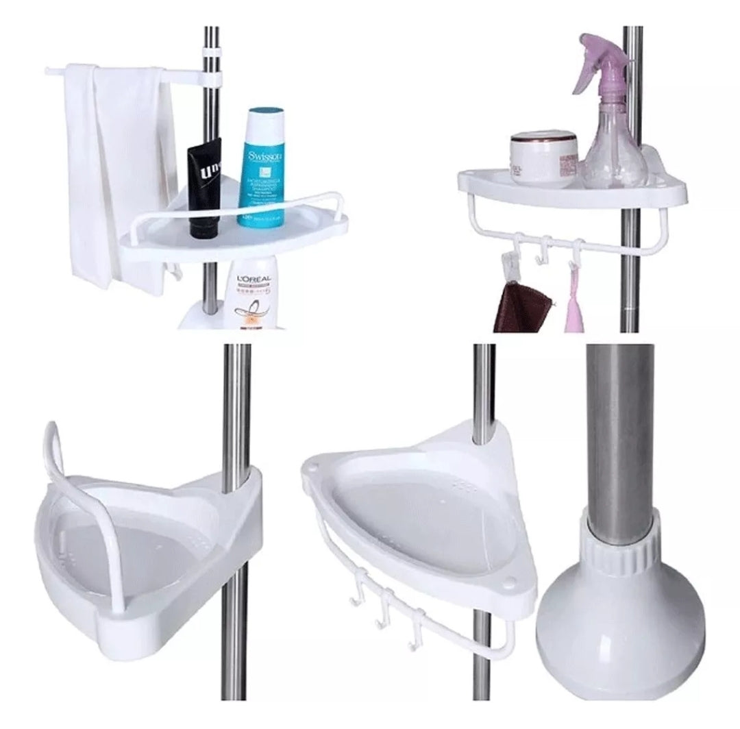 Organizador de Baño Esquinero Telescópico 4 Estantes - Acero Inoxidable | LYSO