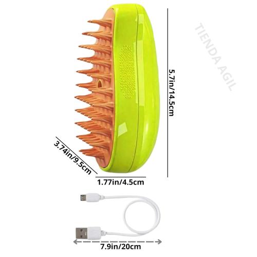 Cepillo de Vapor para Gatos Perros-Limpieza y Masaje